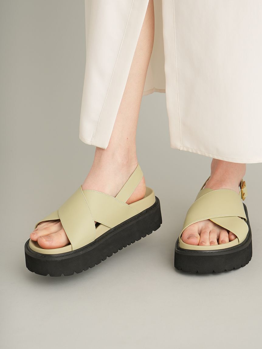 Mila Owen「プラットフォームクロスサンダル」|サンダル|