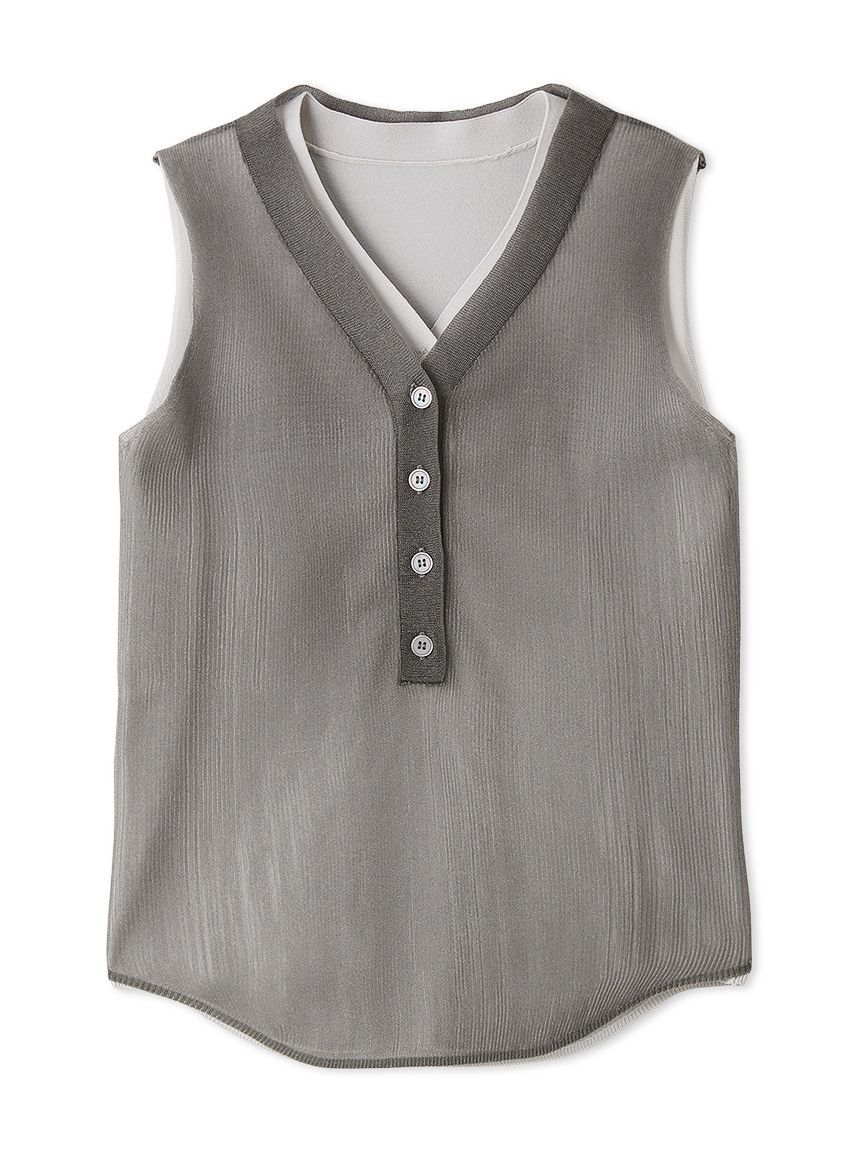 Mila Owen「シアレイヤードヘンリーネックニット」|タンクトップ|