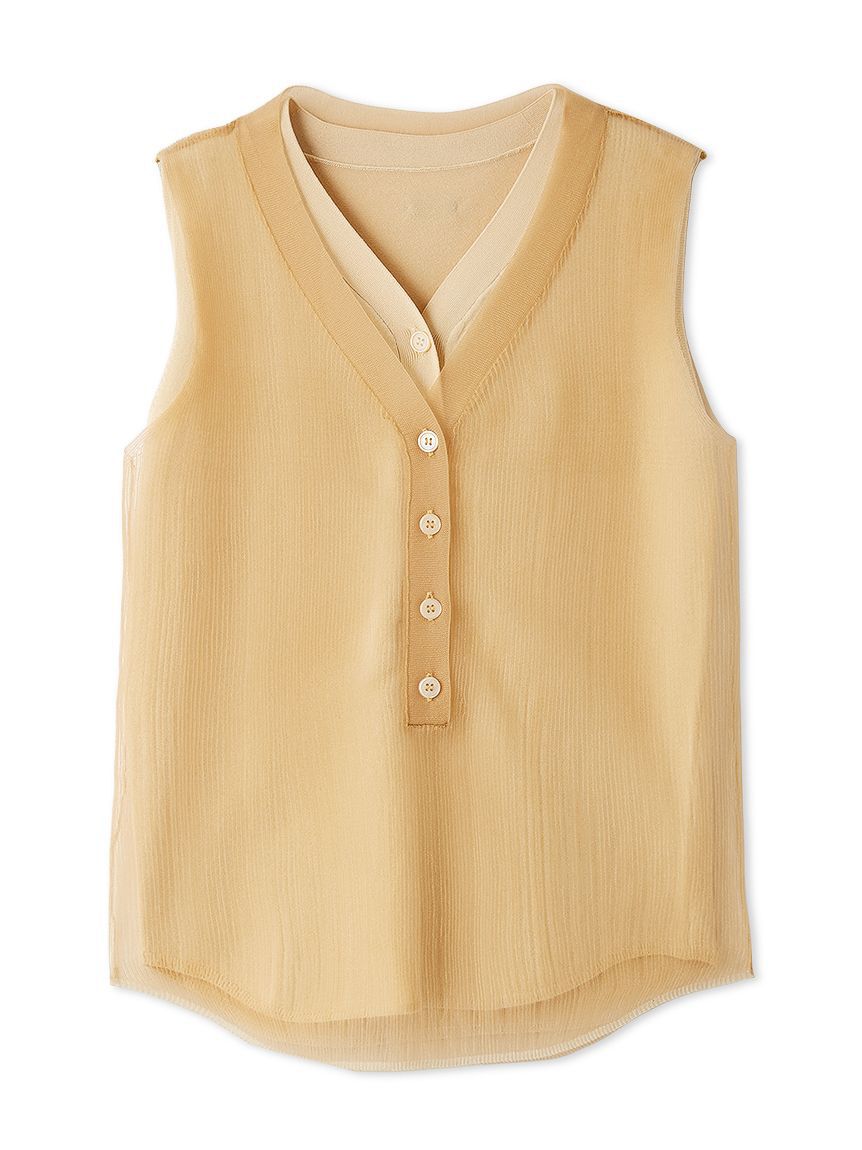 Mila Owen「シアレイヤードヘンリーネックニット」|タンクトップ|