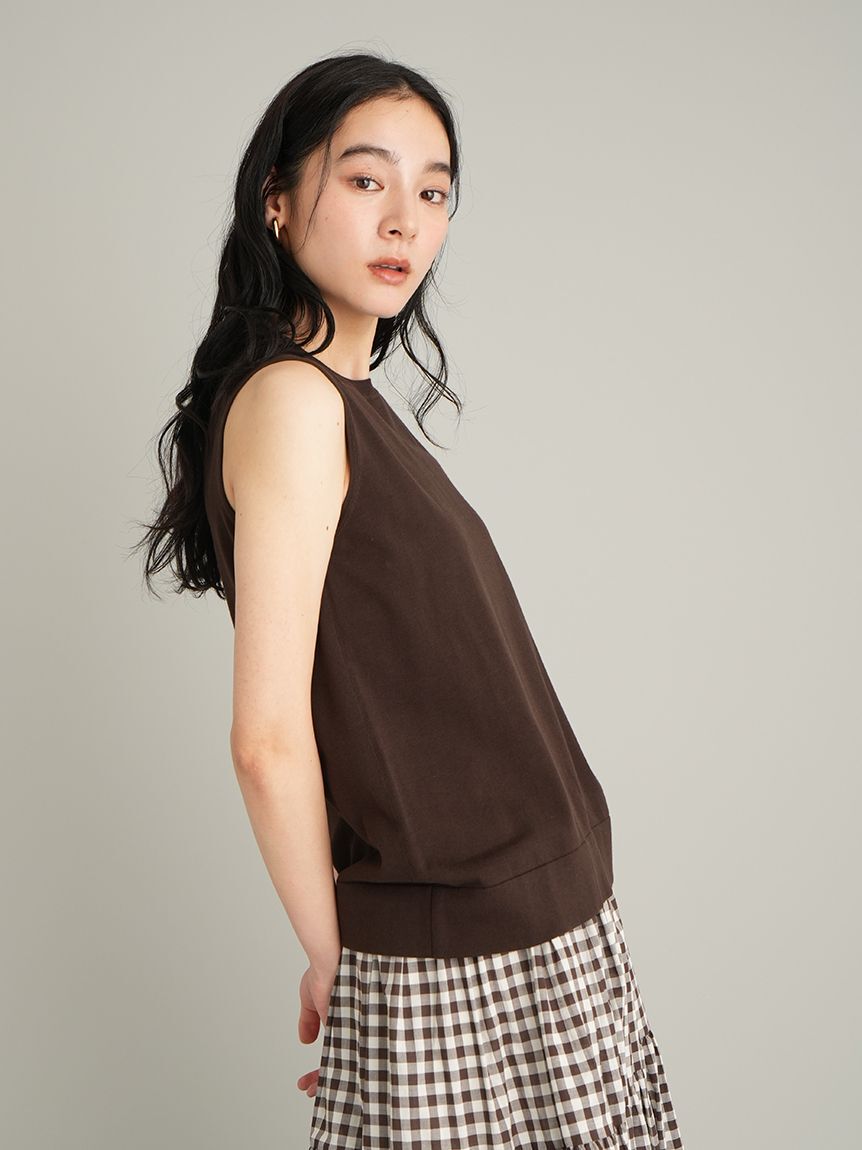 Mila Owen「【ウォッシャブル】アンサンブルギザコットンノースリニット」|タンクトップ|