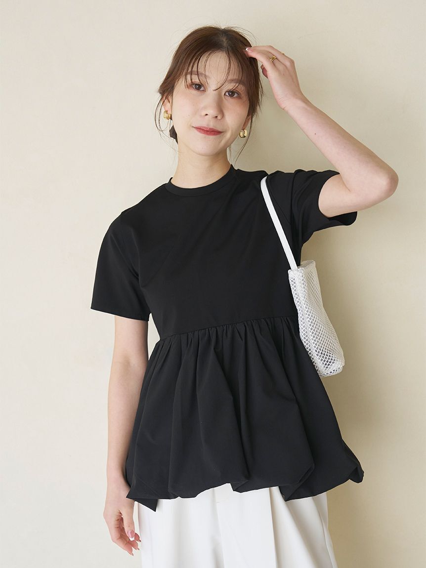 emmi atelier「ドッキングバルーンカットソー/UVカット/接触冷感」|Tシャツ・カットソー|