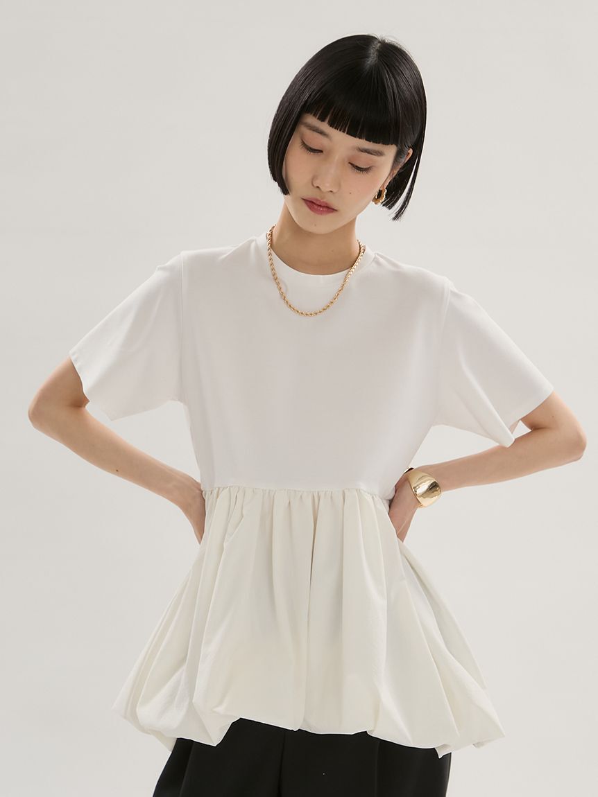 emmi atelier「ドッキングバルーンカットソー/UVカット/接触冷感」|Tシャツ・カットソー|