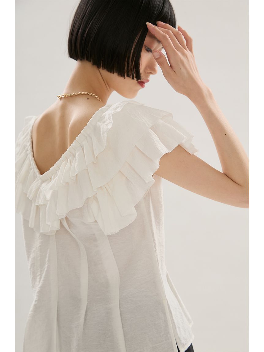 emmi atelier「フリルデザインブラウス」|シャツ・ブラウス|WHT