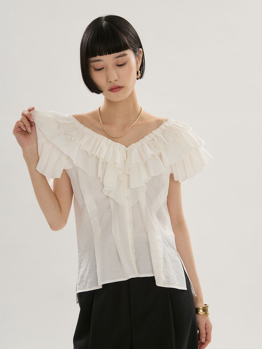 emmi atelier「フリルデザインブラウス」|シャツ・ブラウス|