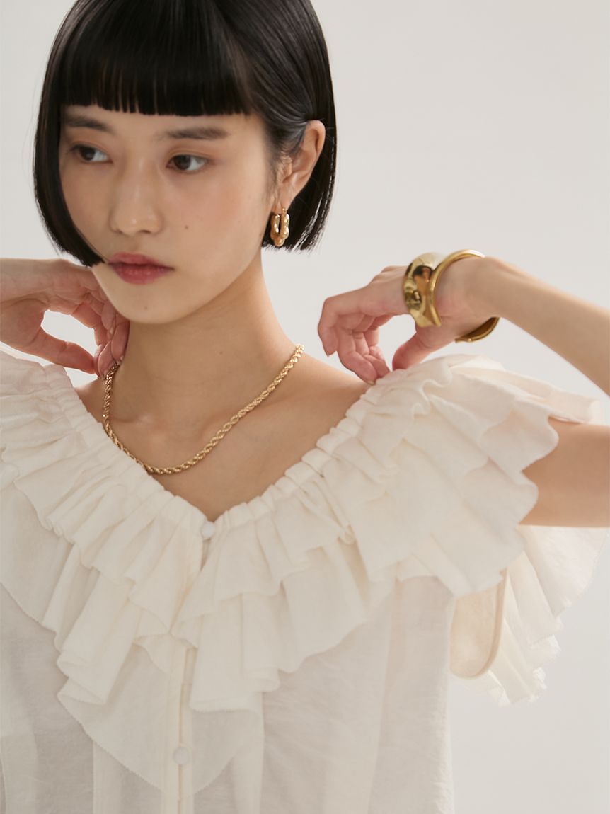 emmi atelier「フリルデザインブラウス」|シャツ・ブラウス|