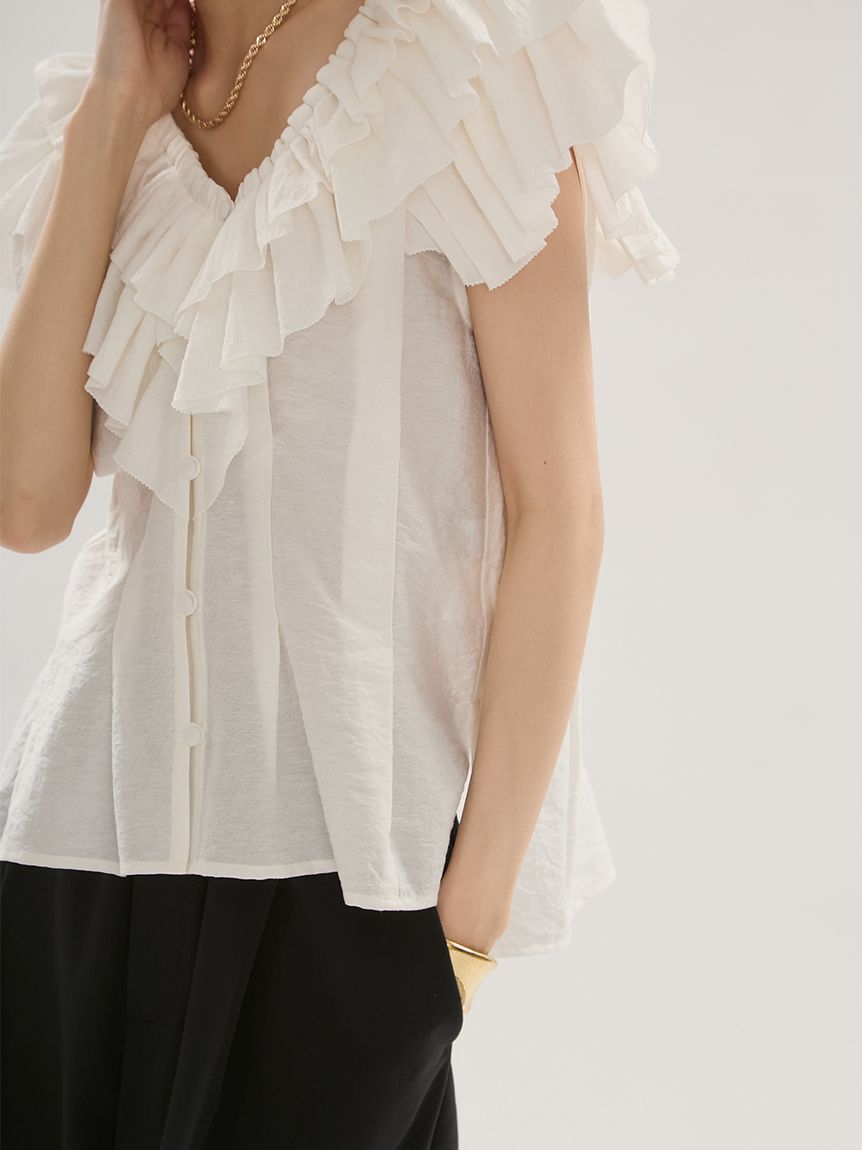 emmi atelier「フリルデザインブラウス」|シャツ・ブラウス|