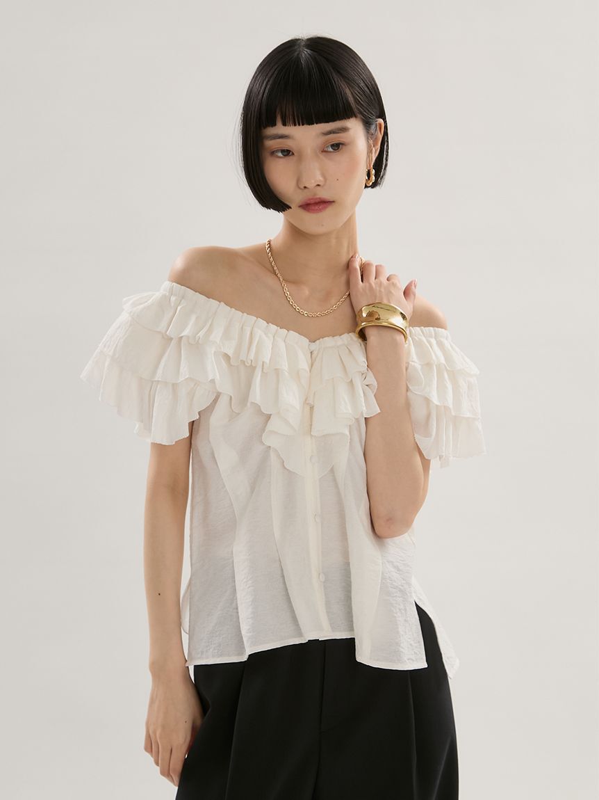 emmi atelier「フリルデザインブラウス」|シャツ・ブラウス|