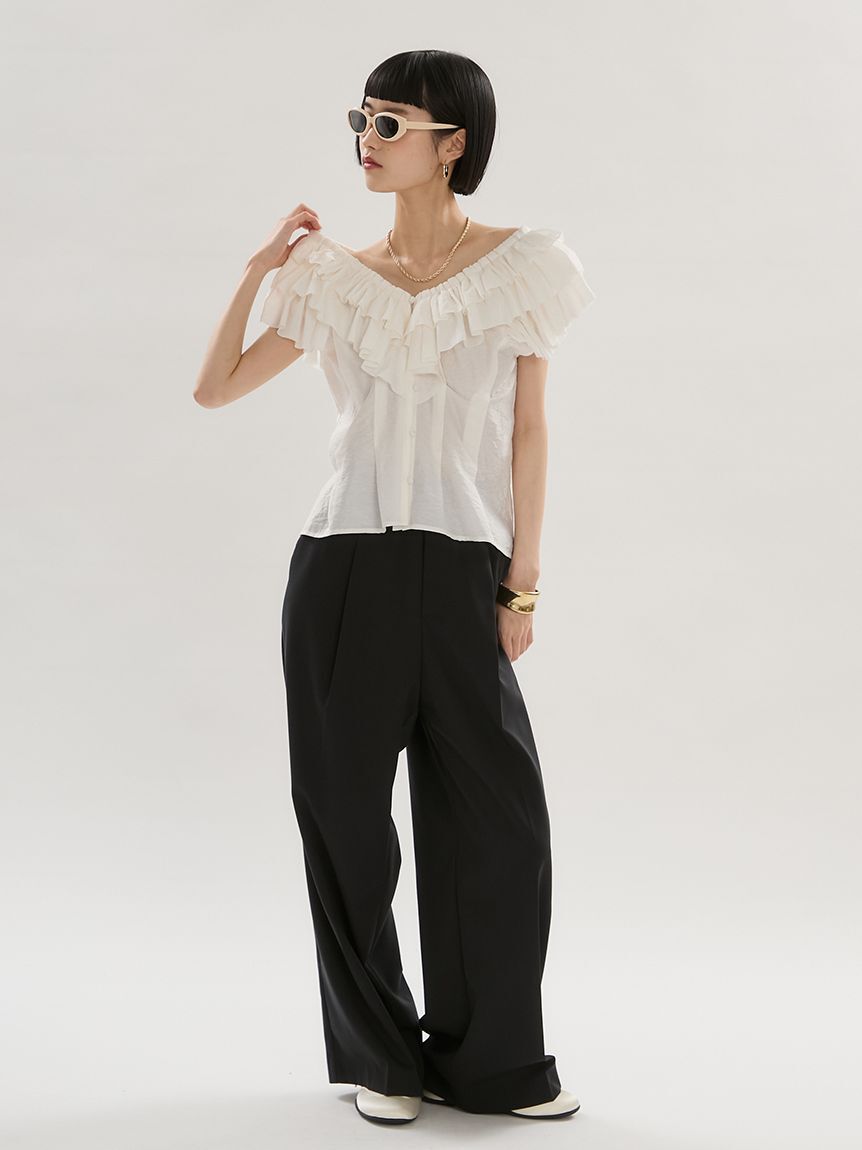 emmi atelier「フリルデザインブラウス」|シャツ・ブラウス|