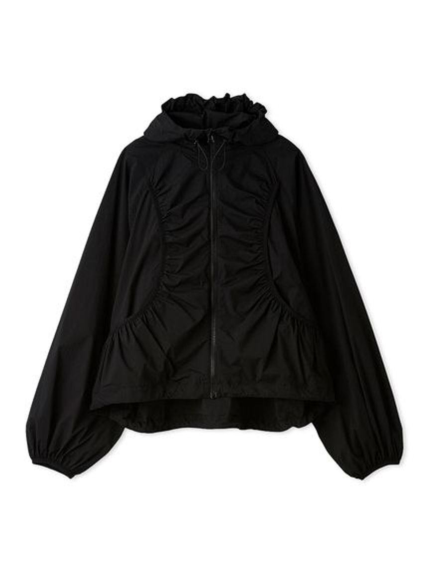 emmi atelier「【ONLINE限定カラーあり】ギャザーディテールナイロンブルゾン【セットアップ対応】/撥水」|ブルゾン・スタジャン|