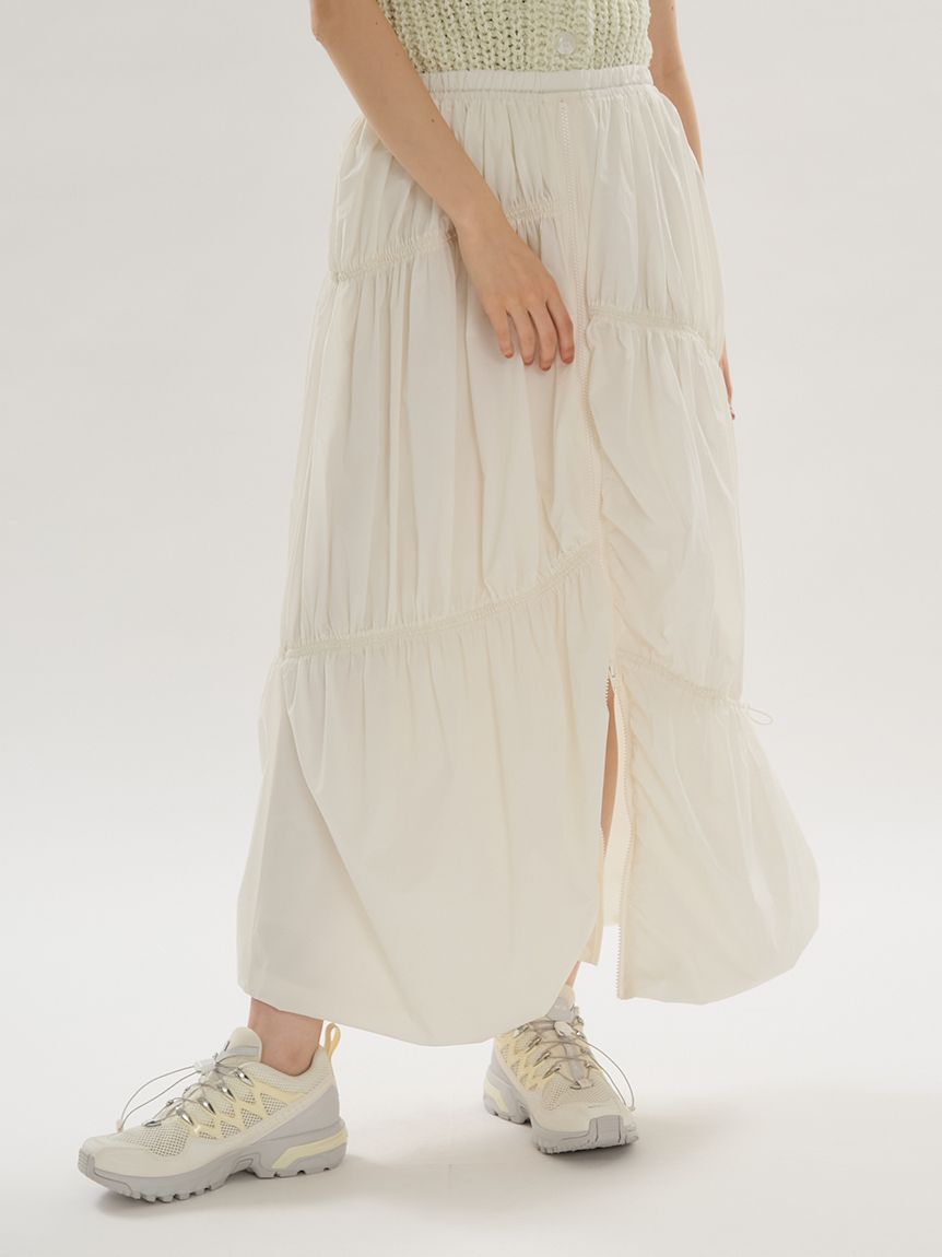 emmi atelier「エアリーギャザーフロントジップスカート/撥水/ハンドウォッシャブル」|スカート|