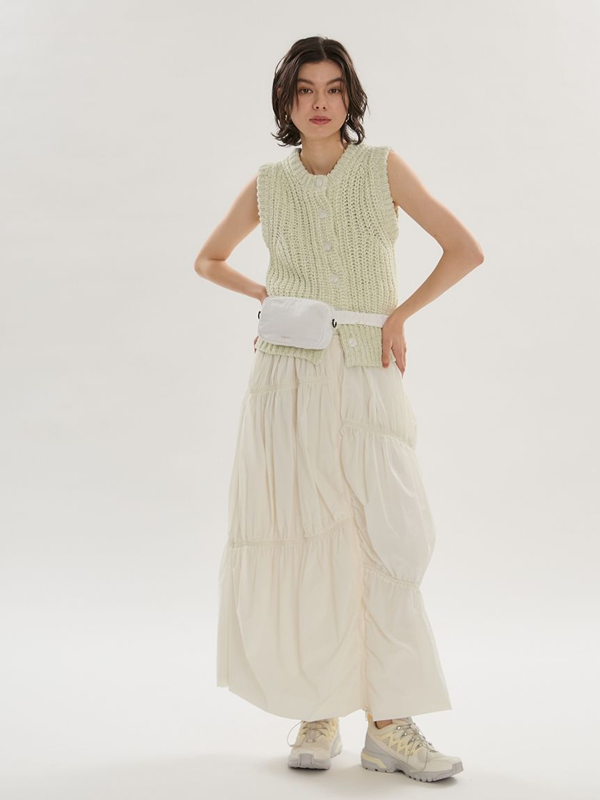 emmi atelier「エアリーギャザーフロントジップスカート/撥水/ハンドウォッシャブル」|スカート|
