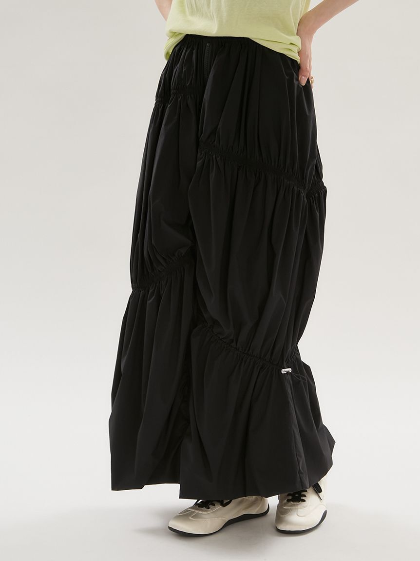 emmi atelier「エアリーギャザーフロントジップスカート/撥水/ハンドウォッシャブル」|スカート|