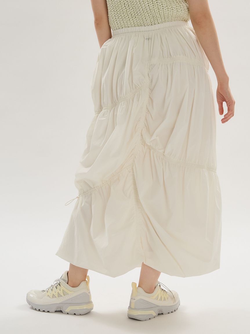 emmi atelier「エアリーギャザーフロントジップスカート/撥水/ハンドウォッシャブル」|スカート|