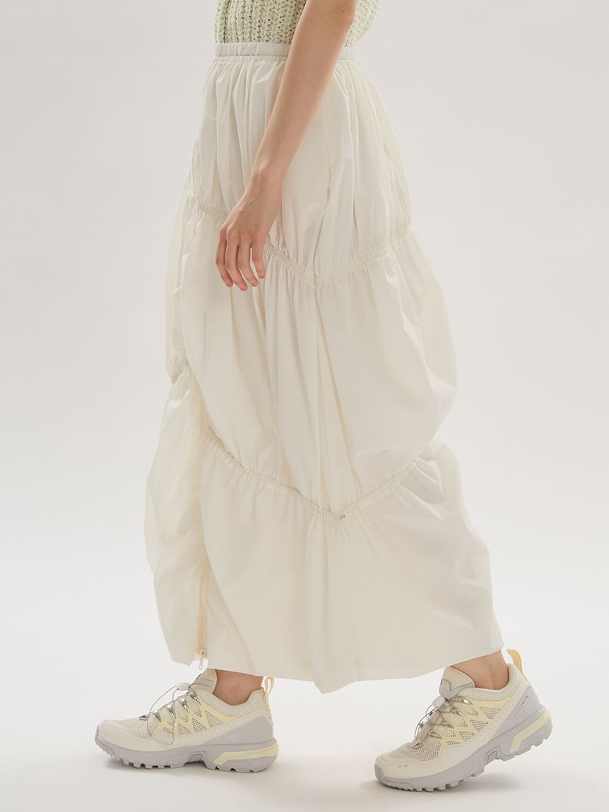 emmi atelier「エアリーギャザーフロントジップスカート/撥水/ハンドウォッシャブル」|スカート|