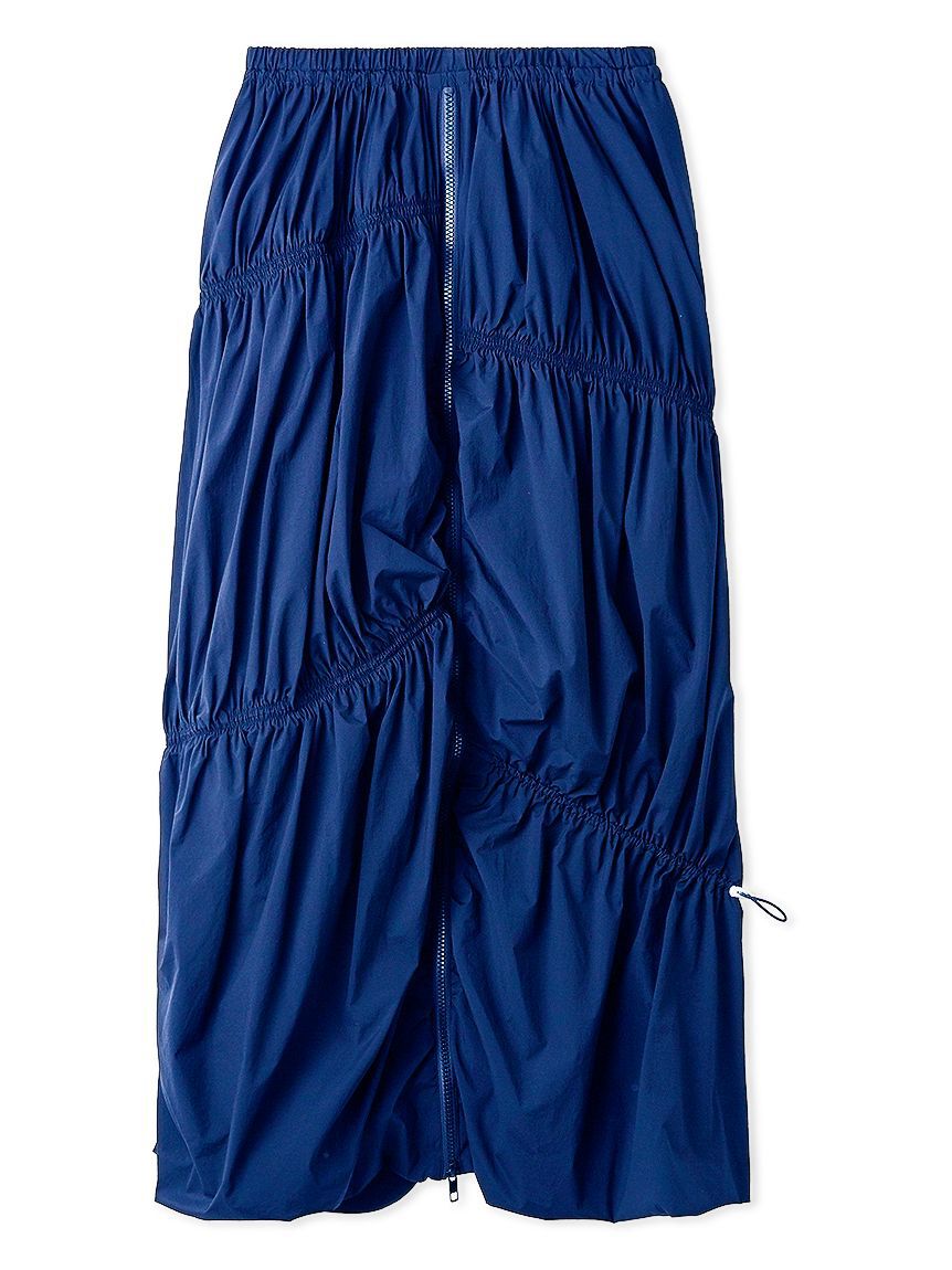 emmi atelier「エアリーギャザーフロントジップスカート/撥水/ハンドウォッシャブル」|スカート|BLU