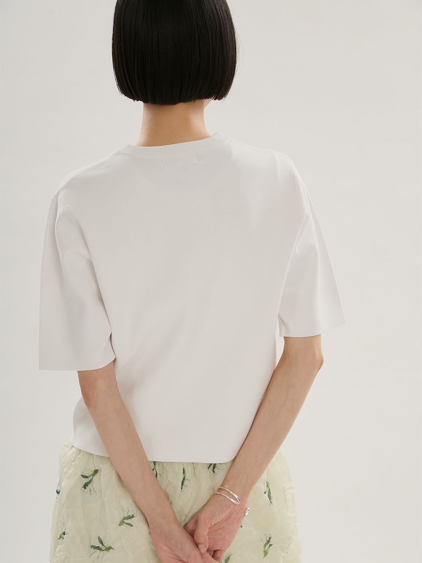 emmi atelier「ハーフスリーブニットカーディガン/ウォッシャブル」|カーディガン|