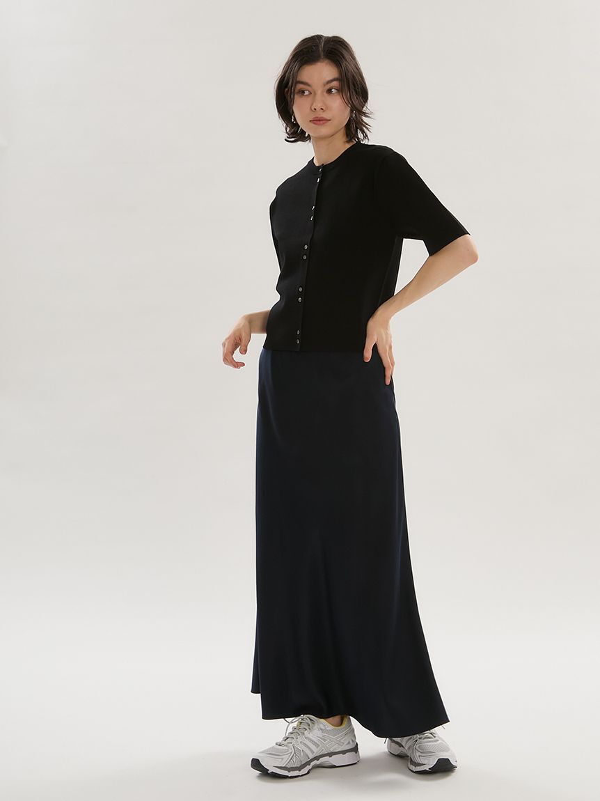 emmi atelier「ハーフスリーブニットカーディガン/ウォッシャブル」|カーディガン|