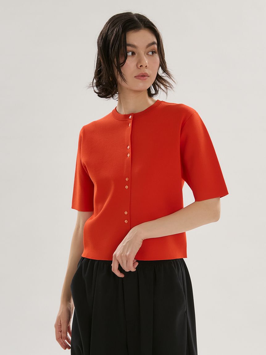 emmi atelier「ハーフスリーブニットカーディガン/ウォッシャブル」|カーディガン|ORG