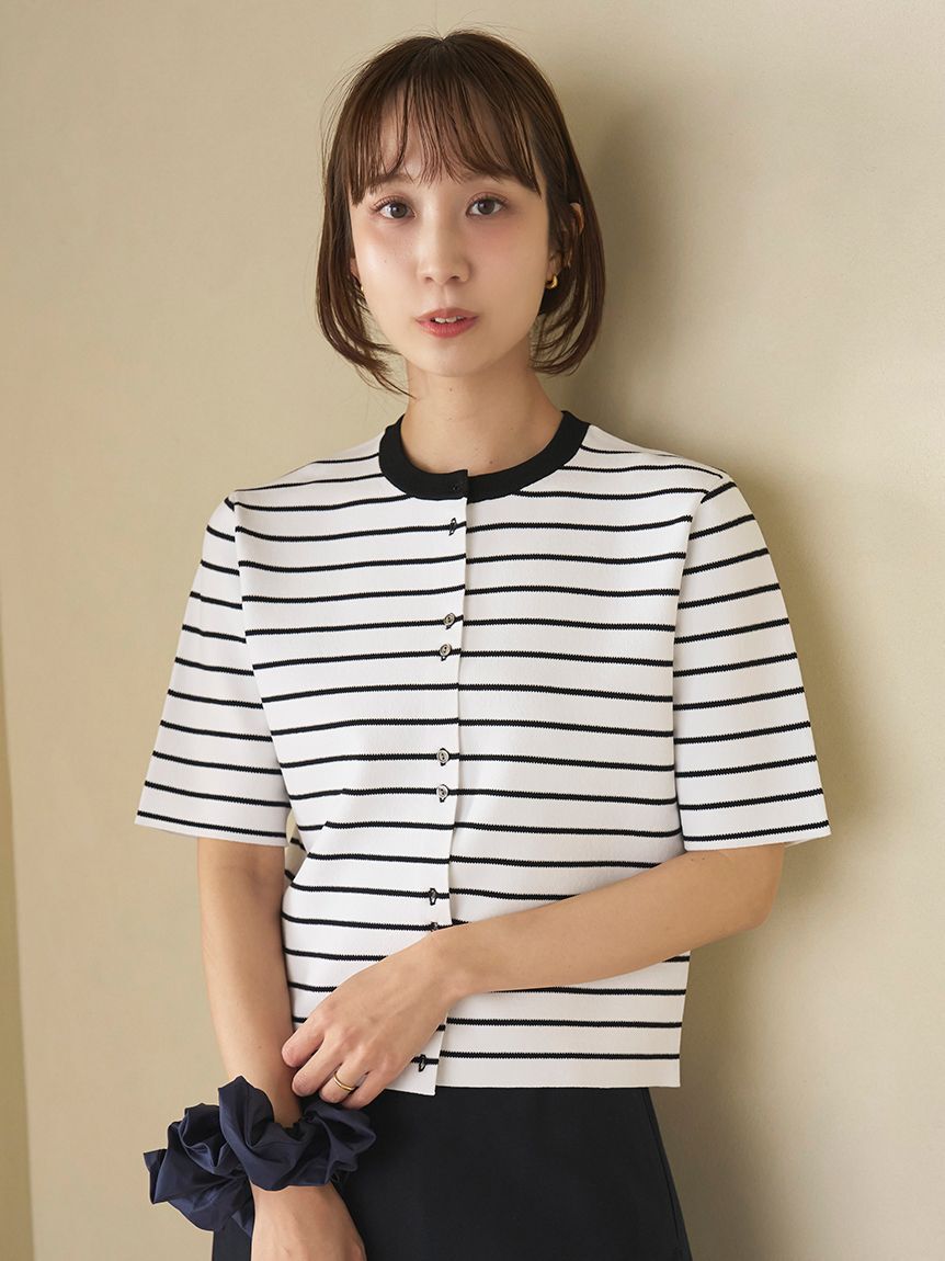 emmi atelier「ハーフスリーブニットカーディガン/ウォッシャブル」|カーディガン|BORDER