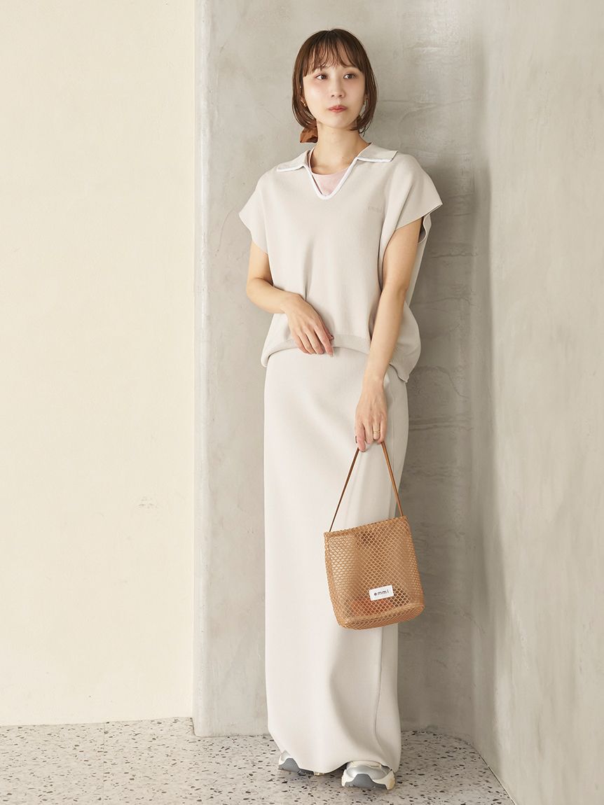 emmi atelier「Iラインニットスカート【セットアップ対応】/ウォッシャブル/UVカット/接触冷感」|スカート|LBEG
