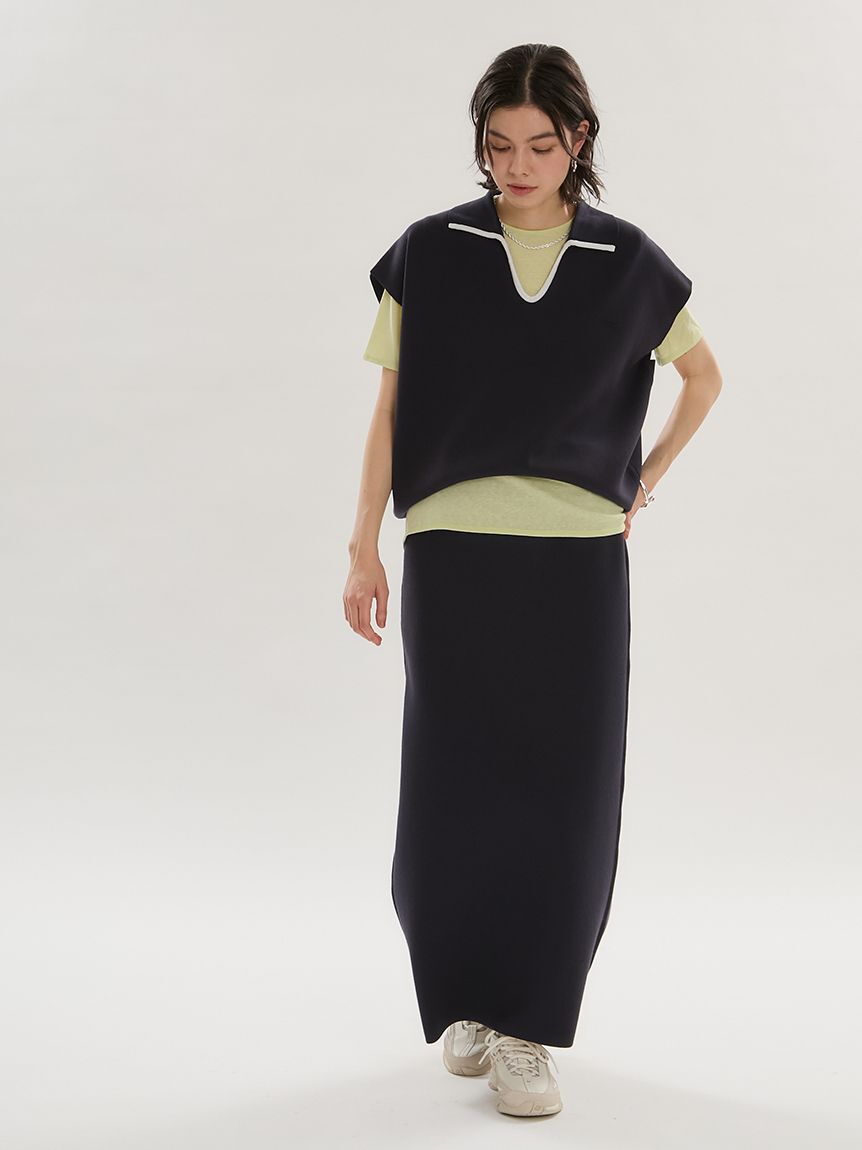 emmi atelier「Iラインニットスカート【セットアップ対応】/ウォッシャブル/UVカット/接触冷感」|スカート|