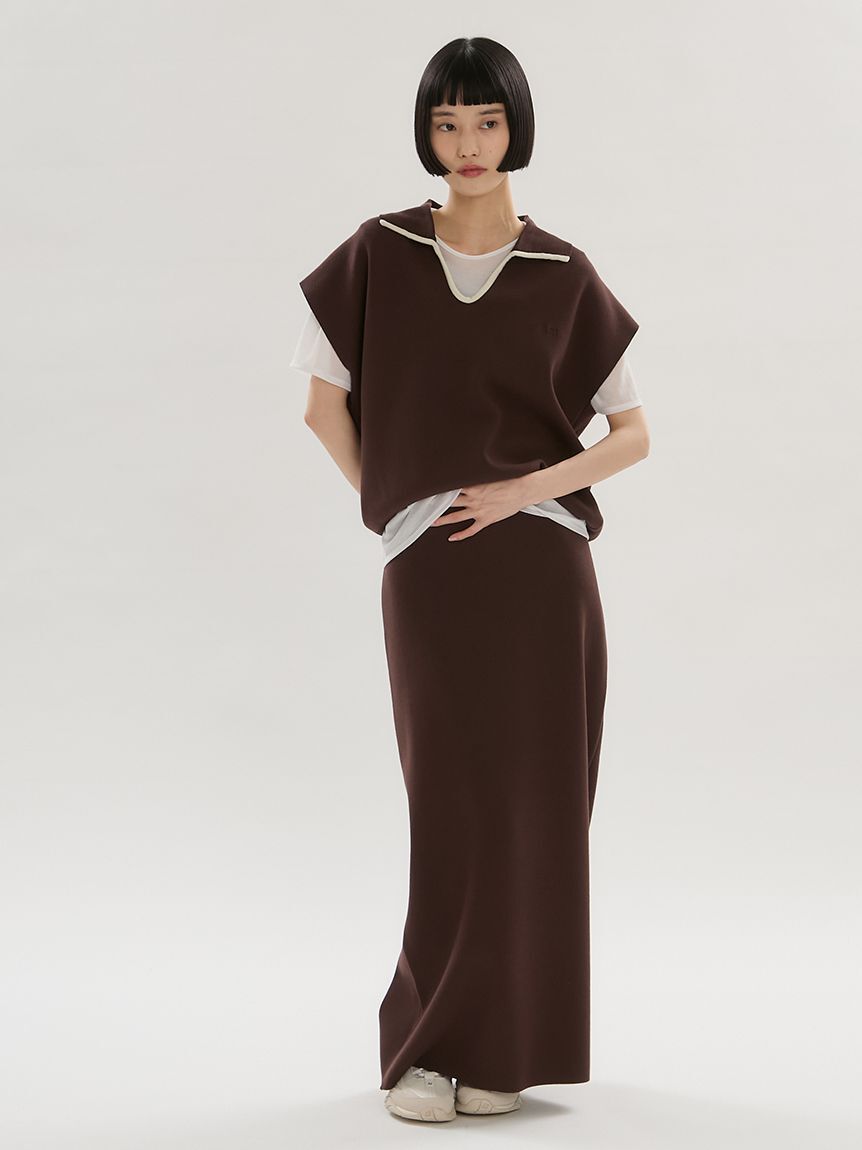 emmi atelier「Iラインニットスカート【セットアップ対応】/ウォッシャブル/UVカット/接触冷感」|スカート|