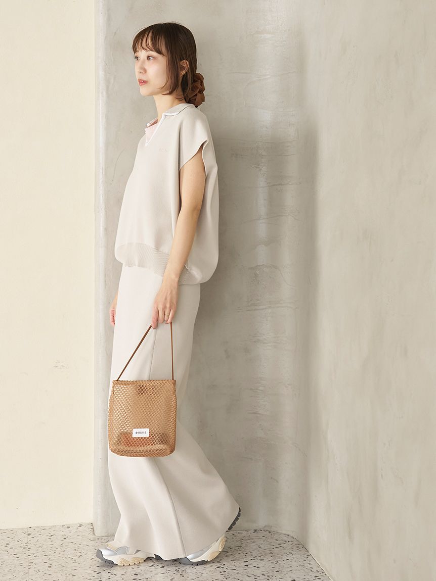 emmi atelier「Iラインニットスカート【セットアップ対応】/ウォッシャブル/UVカット/接触冷感」|スカート|