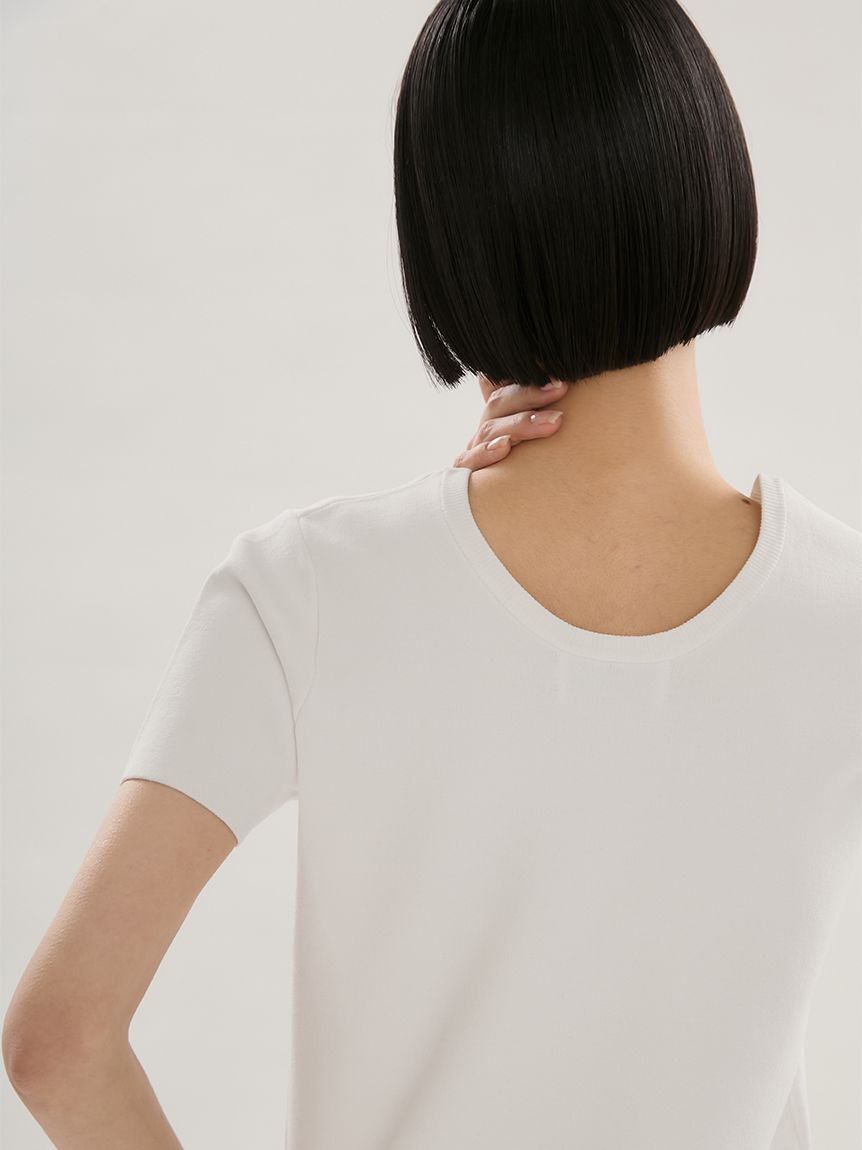 emmi atelier「デコルテシンプルニット/ウォッシャブル/UVカット/接触冷感」|ニット・セーター|