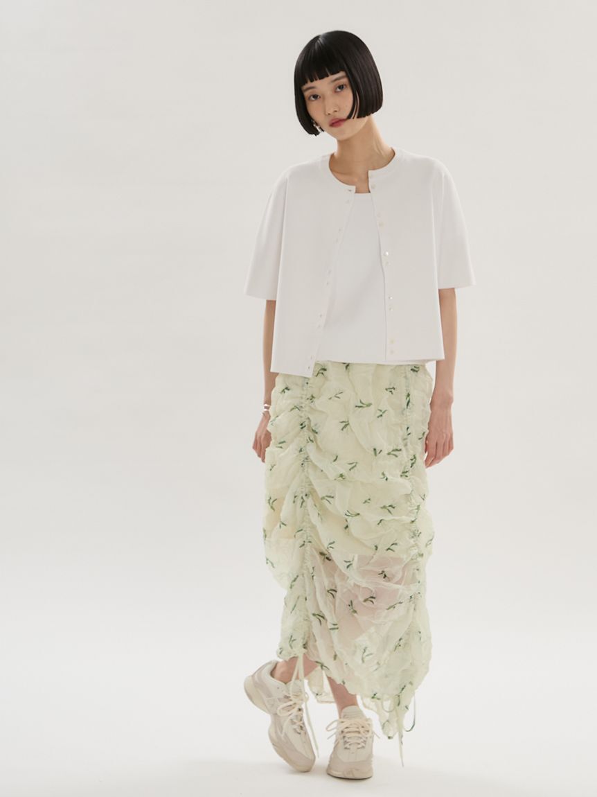 emmi atelier「デコルテシンプルニット/ウォッシャブル/UVカット/接触冷感」|ニット・セーター|