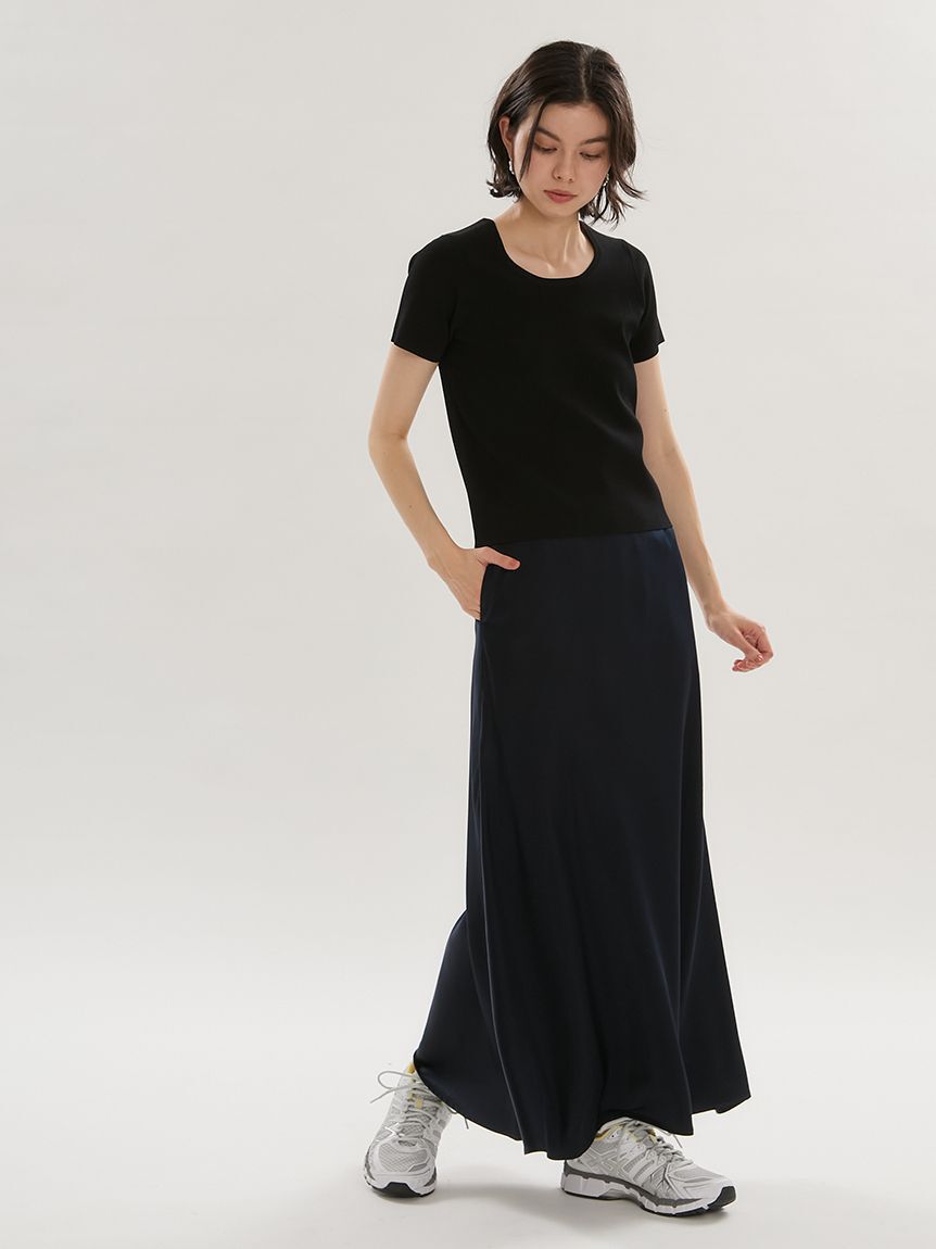 emmi atelier「デコルテシンプルニット/ウォッシャブル/UVカット/接触冷感」|ニット・セーター|