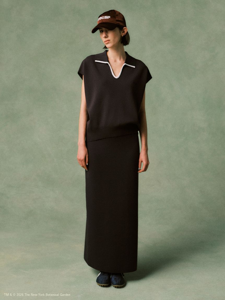 emmi atelier「エフォートレスポロニット【セットアップ対応】/ウォッシャブル/UVカット/接触冷感」|ニット・セーター|