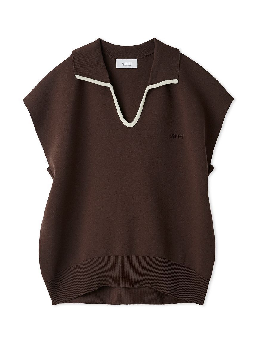 emmi atelier「エフォートレスポロニット【セットアップ対応】/ウォッシャブル/UVカット/接触冷感」|ニット・セーター|