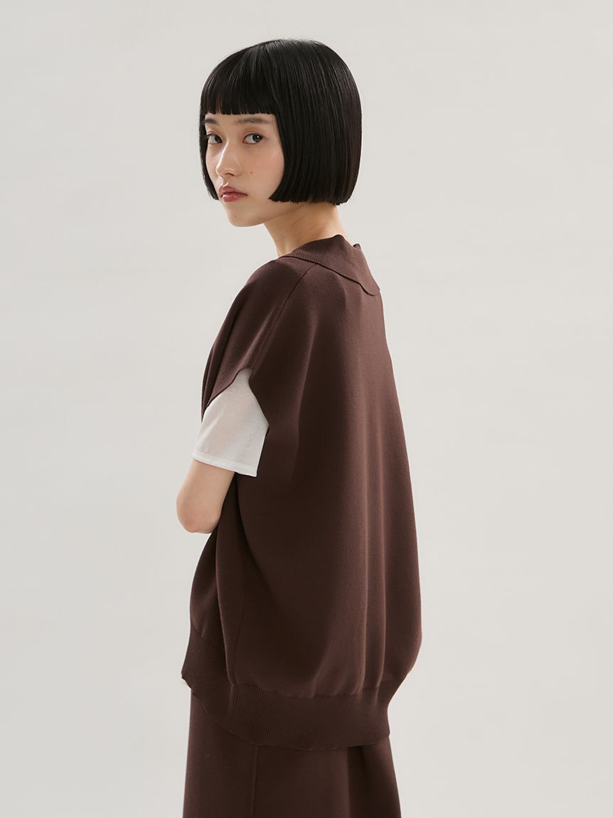 emmi atelier「エフォートレスポロニット【セットアップ対応】/ウォッシャブル/UVカット/接触冷感」|ニット・セーター|