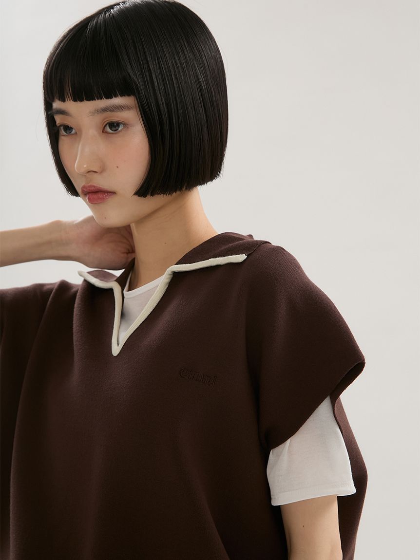 emmi atelier「エフォートレスポロニット【セットアップ対応】/ウォッシャブル/UVカット/接触冷感」|ニット・セーター|