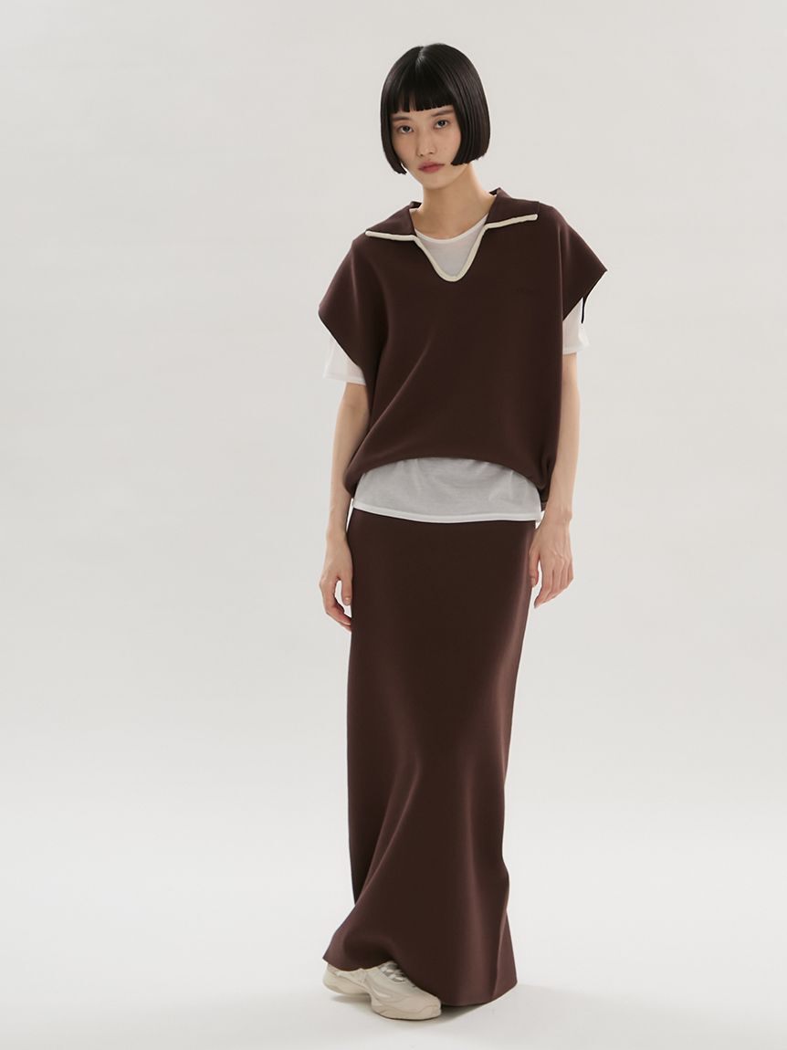 emmi atelier「エフォートレスポロニット【セットアップ対応】/ウォッシャブル/UVカット/接触冷感」|ニット・セーター|