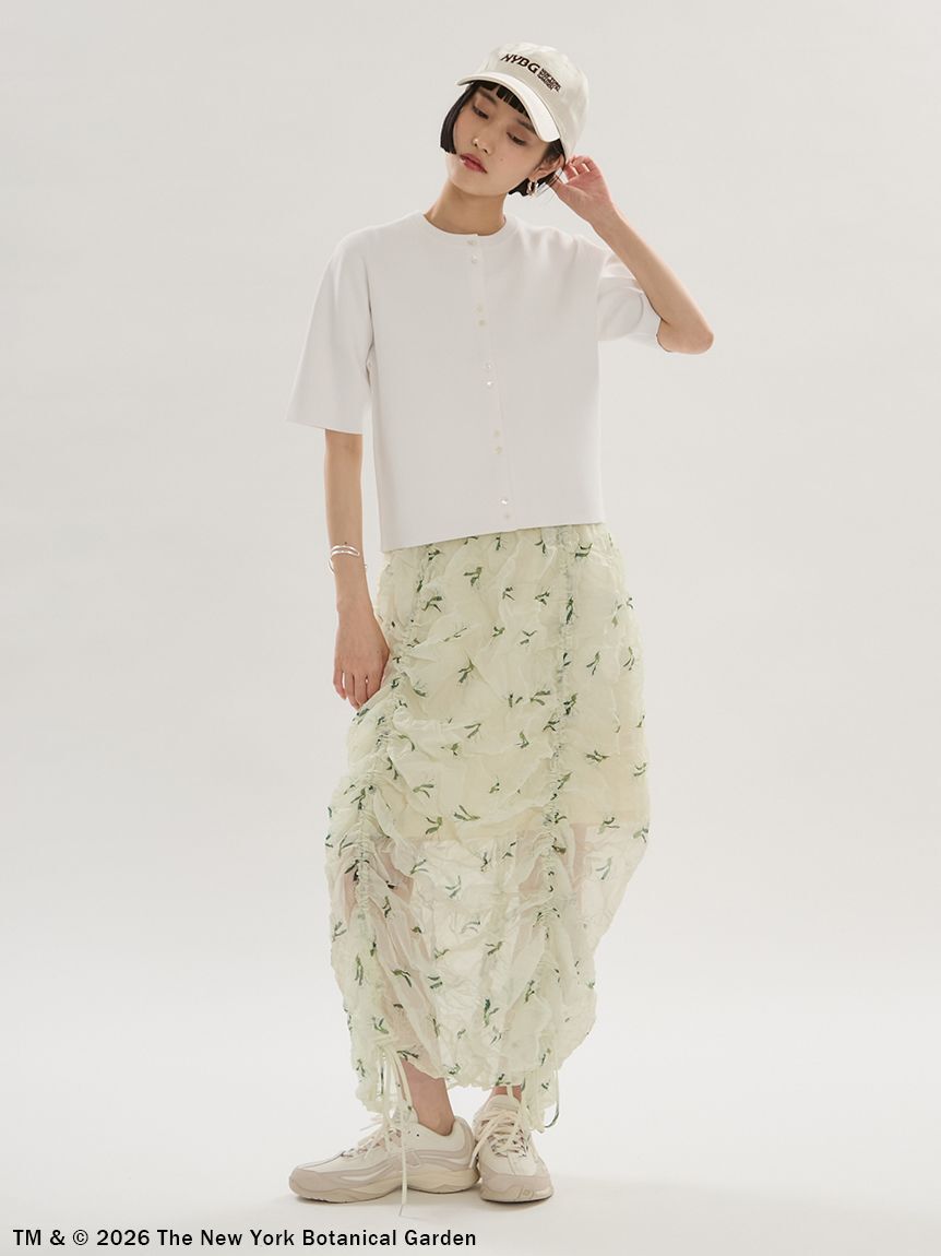 emmi atelier「【emmi&times;NYBG】フラワーワッシャースカート【セットアップ対応】/ハンドウォッシャブル」|スカート|