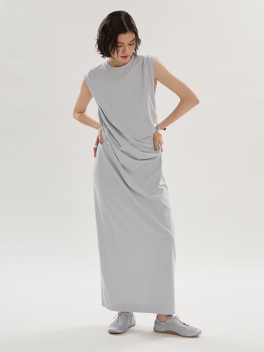emmi atelier「【ICEDFABRIC＋(R)】ドレープカットソーワンピース/接触冷感」|ワンピース|LBLU