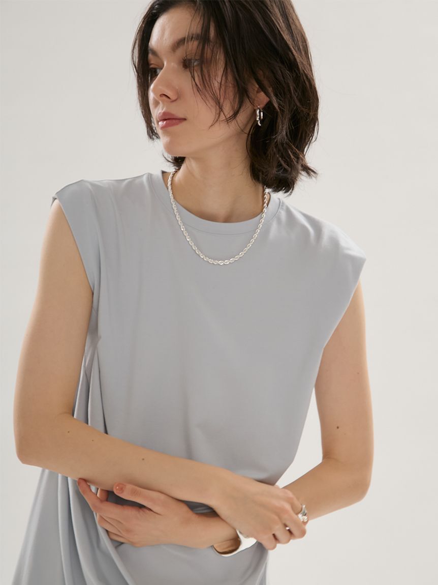 emmi atelier「【ICEDFABRIC＋(R)】ドレープカットソーワンピース/接触冷感」|ワンピース|