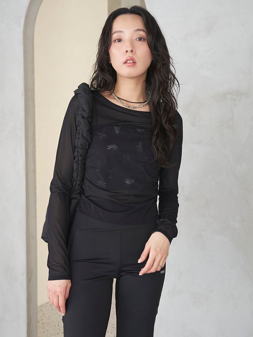 emmi atelier「パワーメッシュアクティブカットソー」|Tシャツ・カットソー|BLK