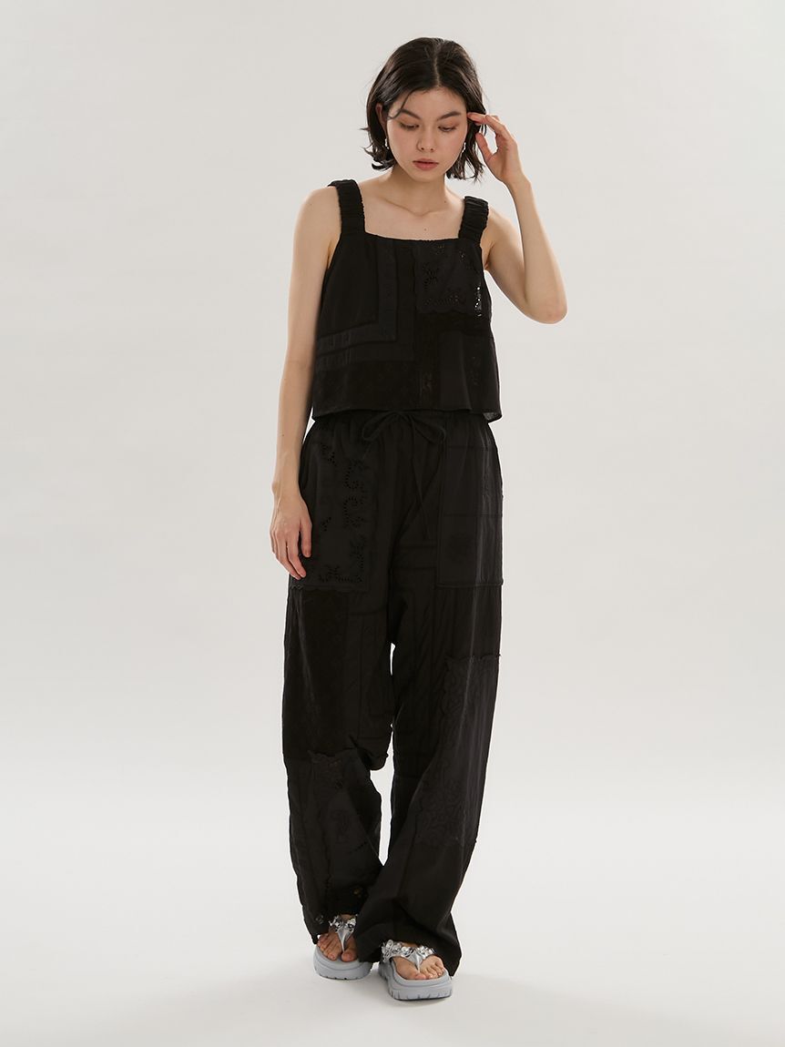 emmi atelier「コットンパッチワークイージーパンツ」|チノ|