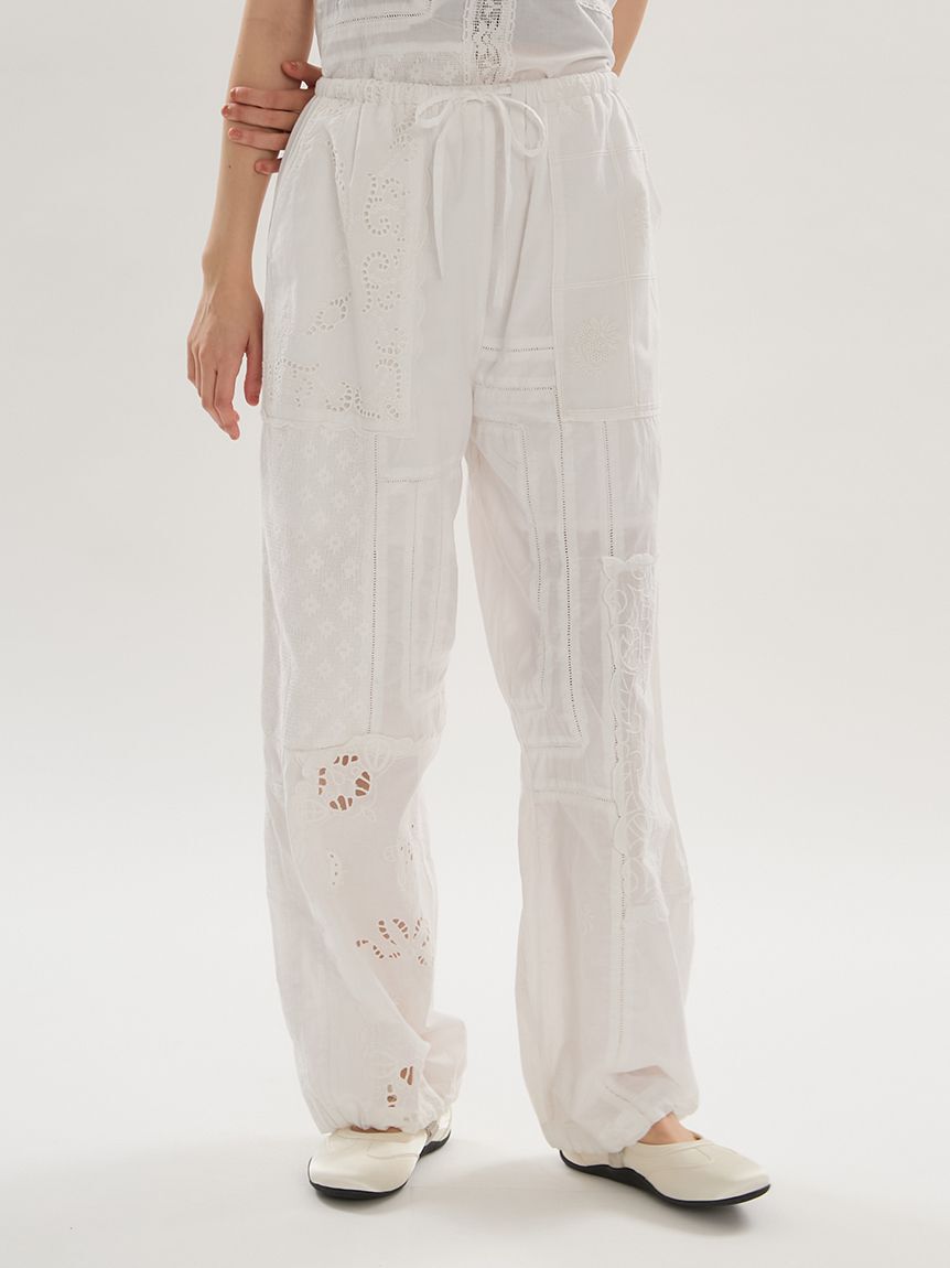 emmi atelier「コットンパッチワークイージーパンツ」|チノ|