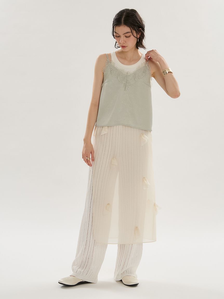 emmi atelier「リボンモチーフオーガンジーラップスカート」|スカート|