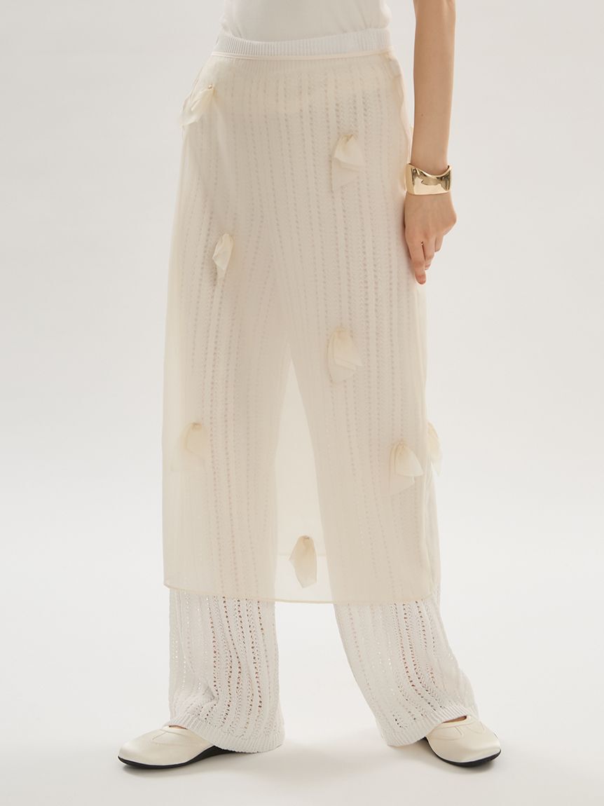 emmi atelier「リボンモチーフオーガンジーラップスカート」|スカート|