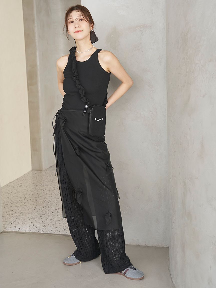 emmi atelier「リボンモチーフオーガンジーラップスカート」|スカート|