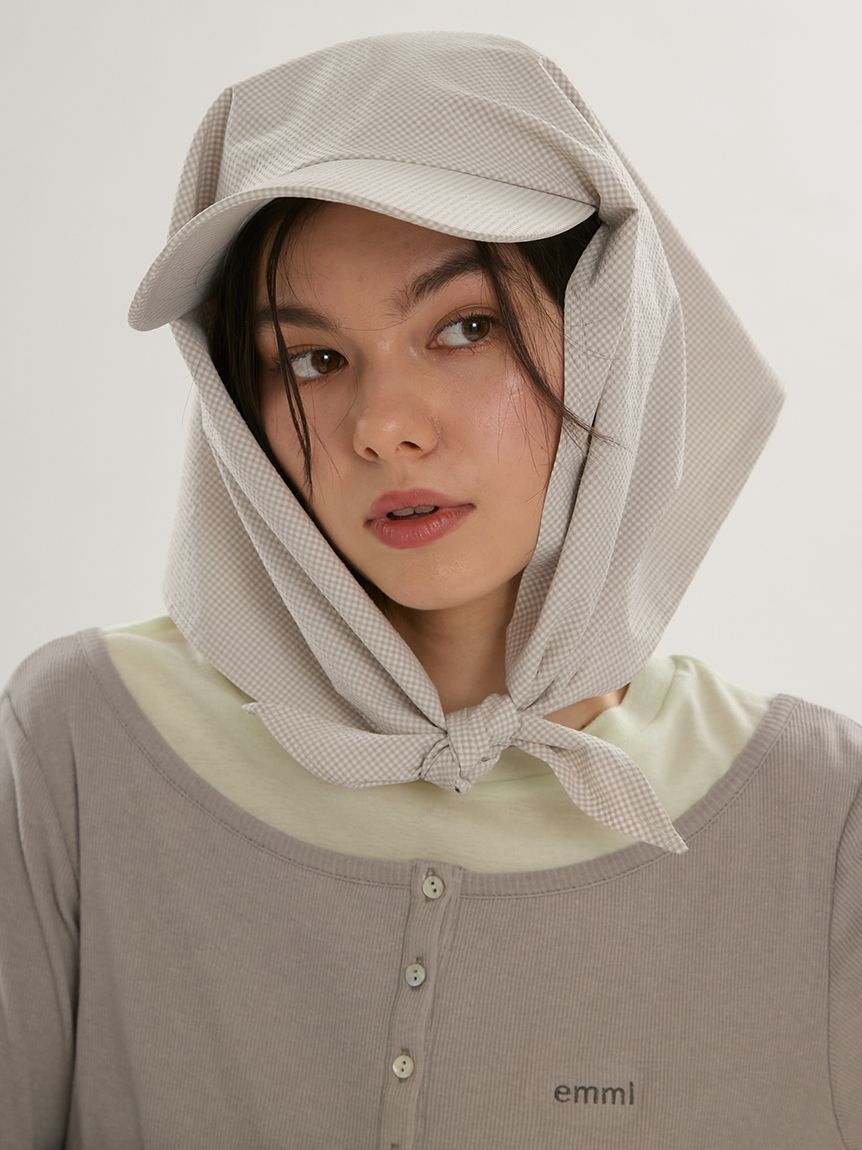 emmi atelier「スカーフ付きキャップ」|キャップ・キャスケット|LGRY