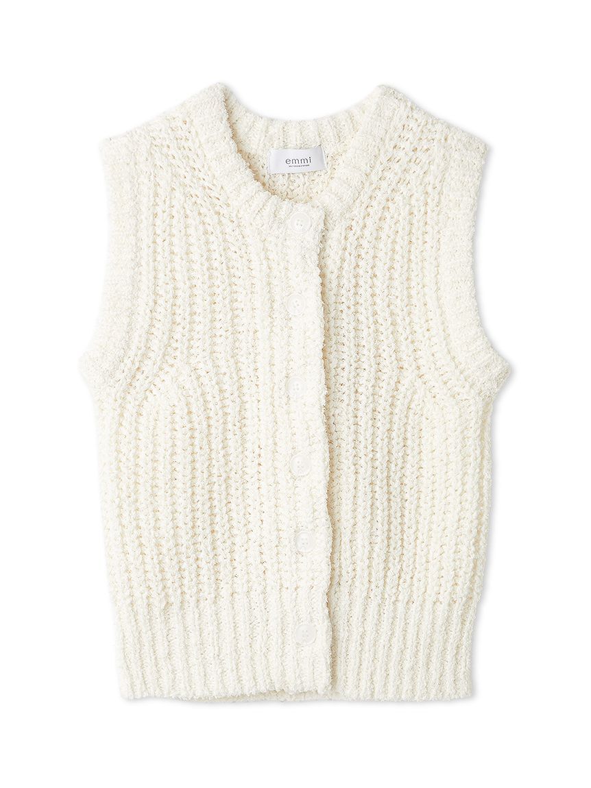 emmi atelier「eco フリンジニットベスト」|ニット・セーター|
