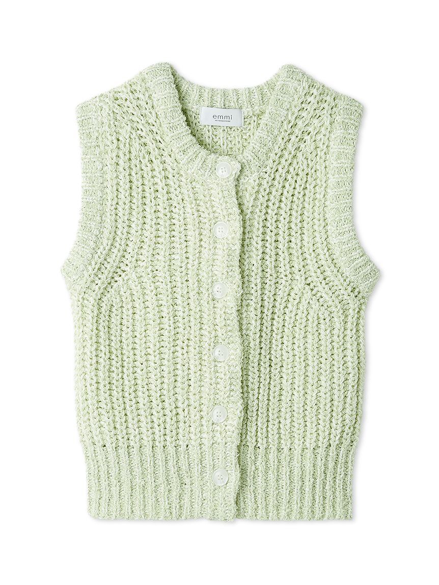 emmi atelier「eco フリンジニットベスト」|ニット・セーター|