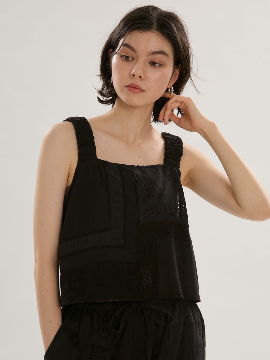 emmi atelier「コットンパッチワークビスチェ」|ベスト・ジレ|