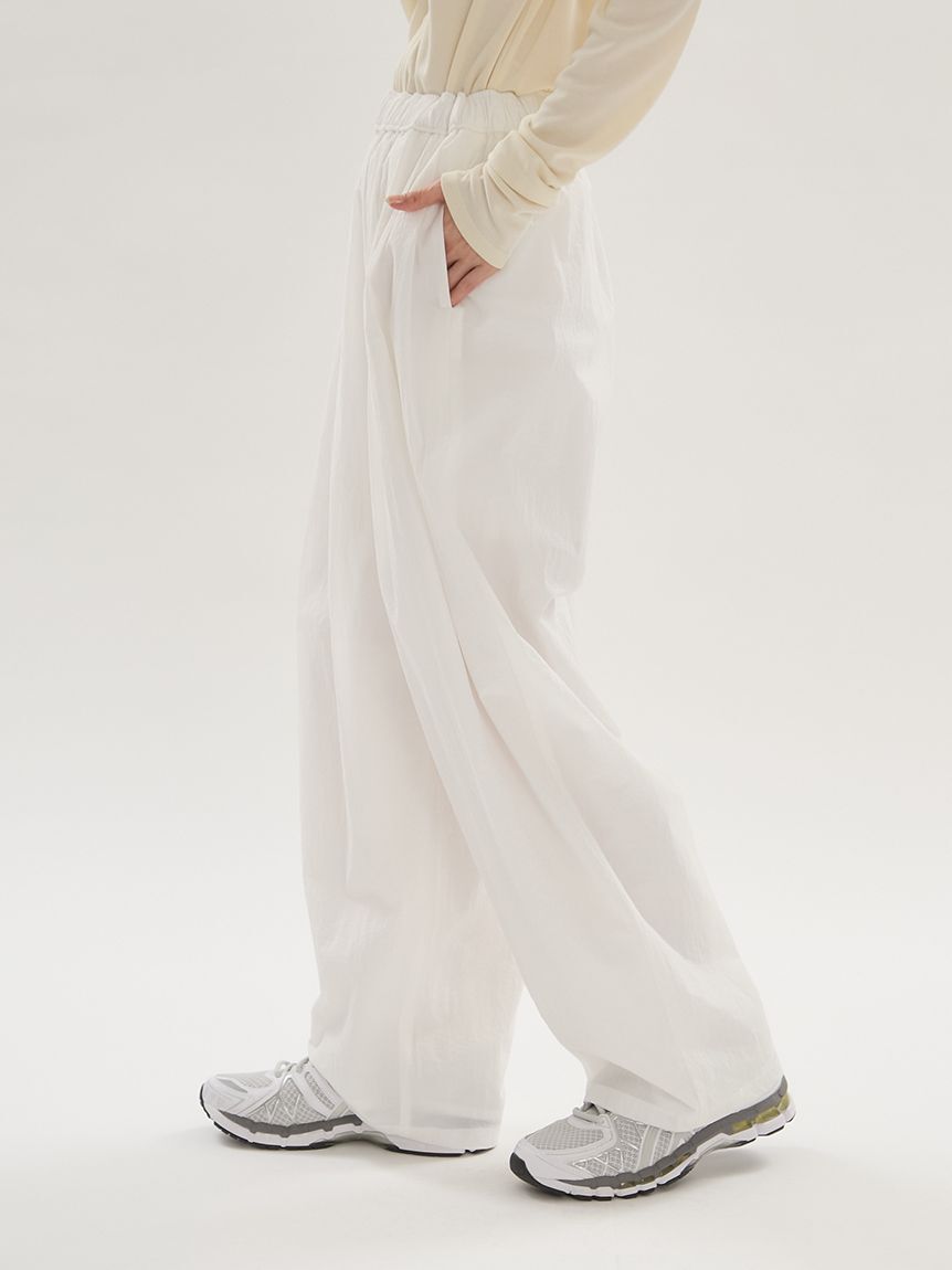 emmi atelier「ワッシャーナイロンタックイージーパンツ【セットアップ対応】」|チノ|