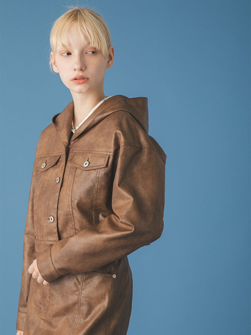 FURFUR「マルチマテリアルフードブルゾン」|ブルゾン・スタジャン|